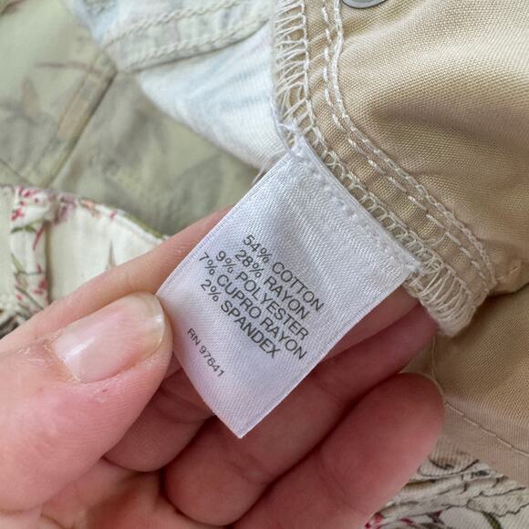 J.Jill Jeans Womens 2 Petite White Floral Denim Slim Ankle Authentic Fit‎ Cotton - Picture 5 of 9